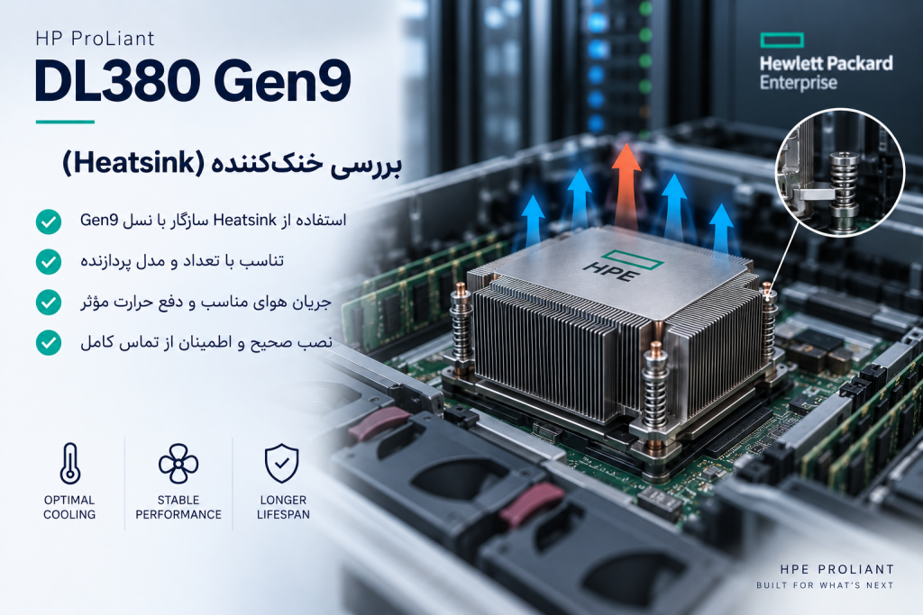 سرور مرحله 3 بررسی خنک کننده و هیت سینک در کانفیگ HPE DL380 Gen9