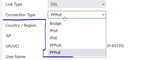قسمت   Connection Type گزینه  PPoE را انتخاب می کنید.