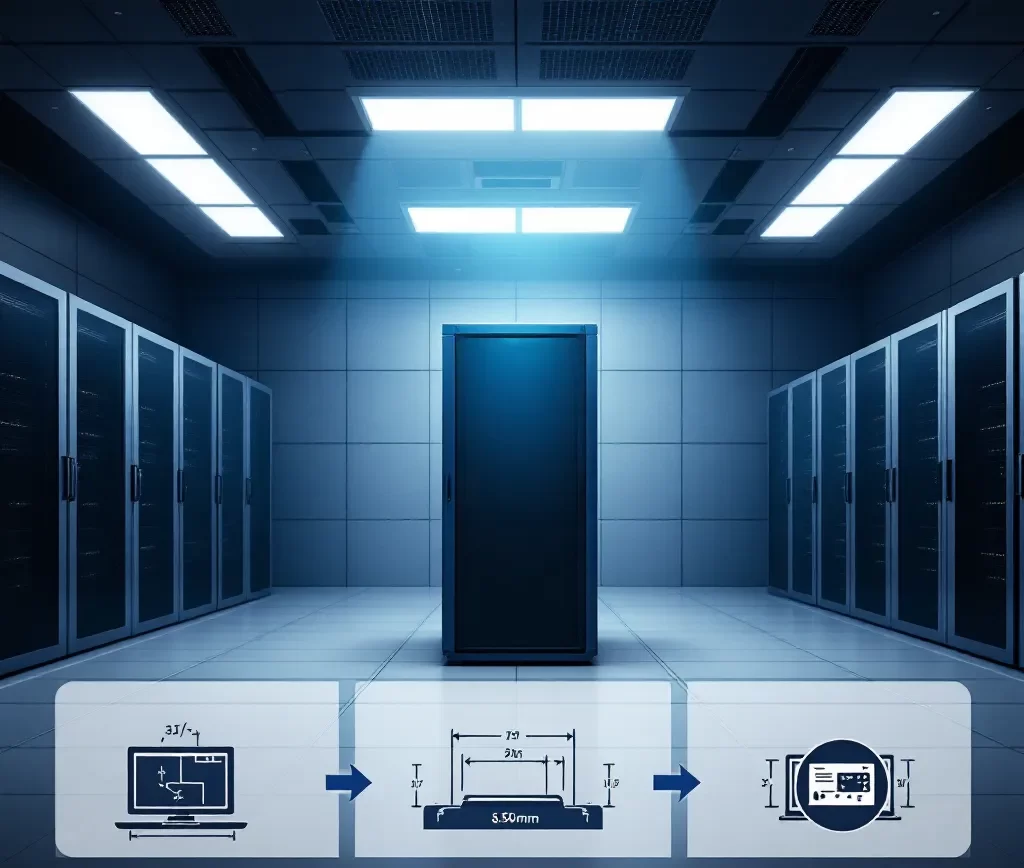 نصب رک سرور در داخل اتاق سرورها