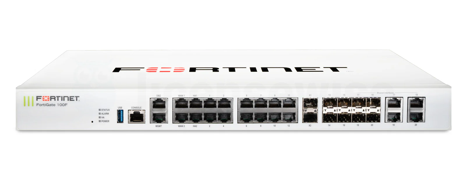 فایروال Fortinet FortiGate FG-100F، فایروال نسل بعدی با قابلیت IPS، SSL inspection و VPN، مناسب برای سازمان‌ها و دفاتر مرکزی با عملکرد بالا.
