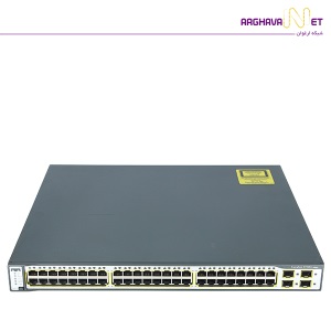خرید سوئیچ Cisco WS-C3750G-48TS-S با 48 پورت گیگابیتی، 4 پورت SFP، قابلیت StackWise و مدیریت لایه 3. بررسی مشخصات فنی و قیمت سوئیچ سیسکو.