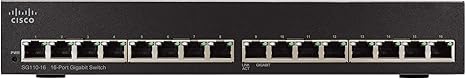 پنل جلوی سوئیچ SG110D-16 سیسکو در تصویر مشخص است.