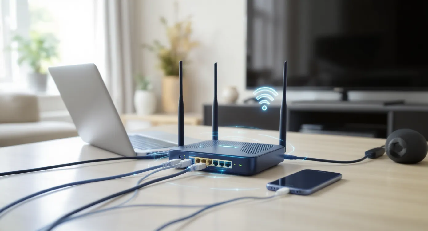 راه‌اندازی مودم خانگی شامل 11 گام عملی با اتصال لپ‌تاپ، موبایل و تلویزیون هوشمند به اینترنت از طریق مودم ADSL و VDSL و کابل‌کشی شبکه خانگی