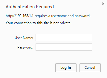 پنجره نام کاربری و رمز عبور برای کانفیگ مودم تی پی لینک