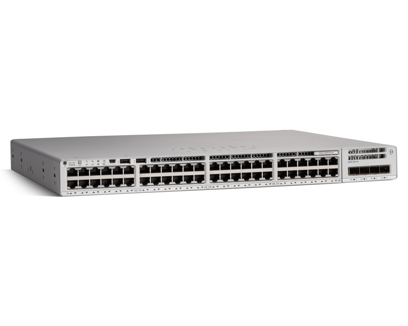 در تصویر شکل ظاهری سوئیچ Cisco catalyst C9200-48P-E سیسکو را نشان می دهد.