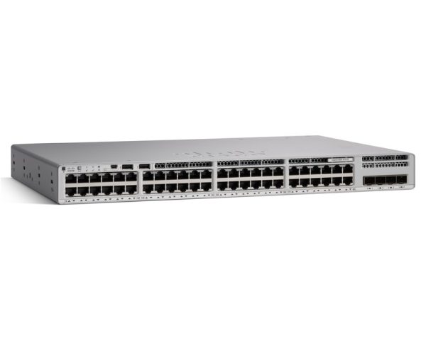 نمای روبرو از دستگاه سوئیچ Cisco Catalyst C9200L-48T-4G-E سیسکو که نیاز به مجوز دارد.