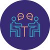 business-meeting-line-two-color-circle-icon-vector