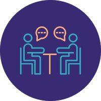 business-meeting-line-two-color-circle-icon-vector
