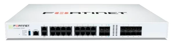 تصویر دستگاه Fortinet FortiGate 201F نشان دهنده طراحی رکمونت و پورت‌های شبکه محصول است