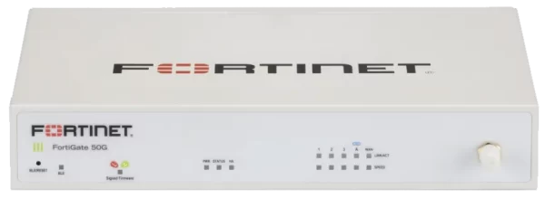 تصویر Fortinet FortiGate 50G — فایروال نسل جدید Fortinet با پورت‌ها و LEDهای وضعیت