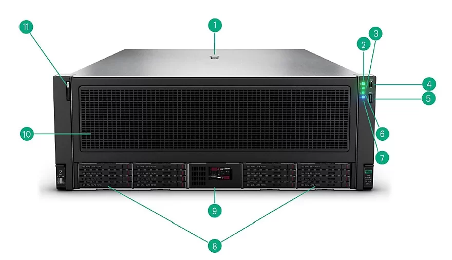 نمای جلویی سرور HPE ProLiant Compute DL380a Gen12